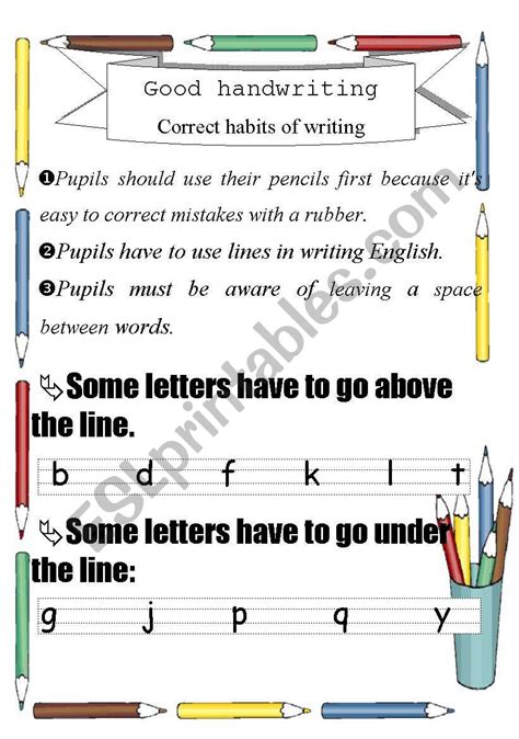 How To Improve Your Handwriting Esl Worksheet By Simsimsimsim