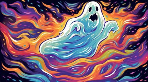 Premium AI Image | illustration of a ghost in colorful tones