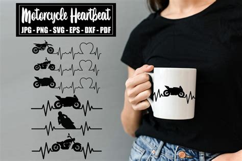 Motorcycle Heartbeat SVG Biker Heartbeat Motorcycle EKG