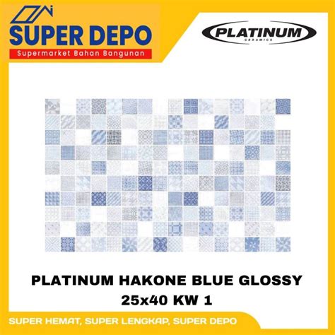 Jual Keramik Lantai Platinum Hakone Blue Glossy 25x40 Shopee Indonesia