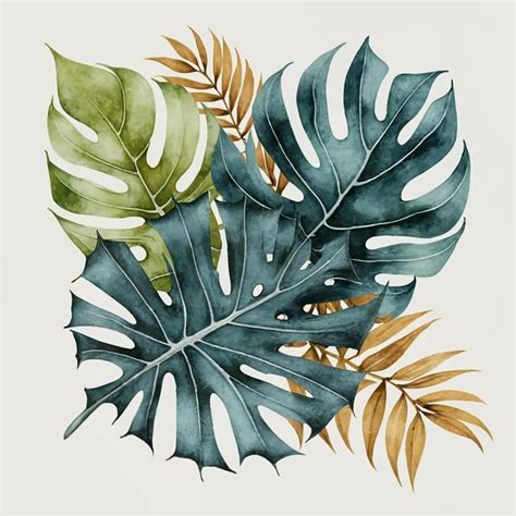 Premium Vector Vector Set Of Tropical Leaves