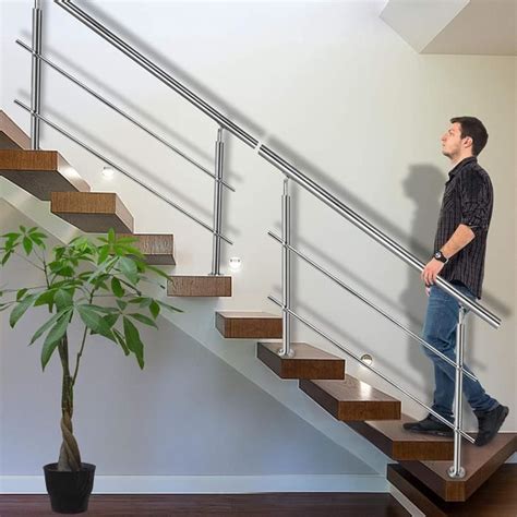 NAIZY Rampe D Escalier 120 CM En Acier Inoxydable Argent Main Courante