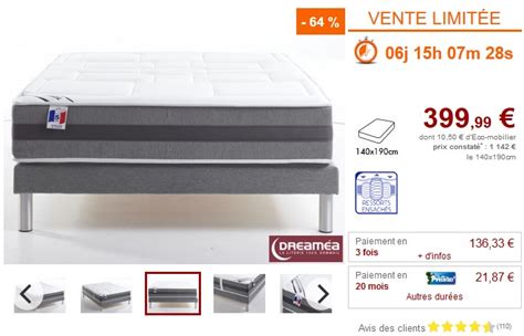 Sommier + matelas ressorts ensachés EMPEREUR de DREAMEA pas cher - Ensemble matelas sommier ...