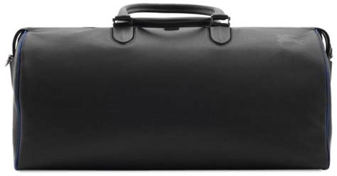 Burberry Heritage Ekd Leather Duffle Bag In Black For Men Lyst UK