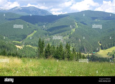 Famous Bukovel Ski Resort In Summer Carpathian Mountains Ukraine