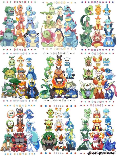 The Pokemon Characters Are All Different Colors And Sizes