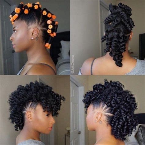 Naturally Melaninn Hair On Instagram Mohawk Curls With Perm Rods