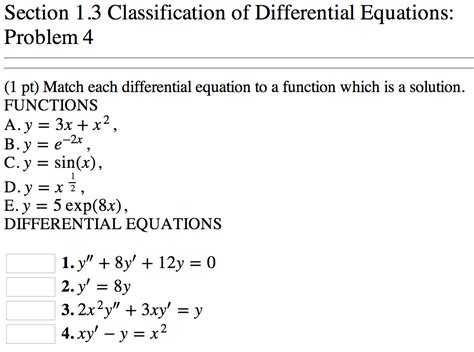 Solved Section 13 Classification Of Differential Equations