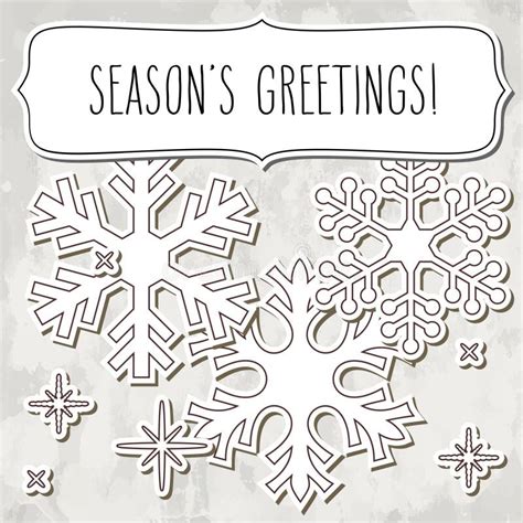 Paper Snowflakes Frame Seasons Greetings Stock Illustrations 18