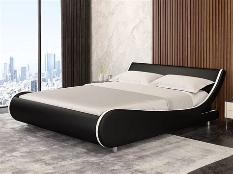 Einfach Modern Full Upholstered Platform Bed Frame Low Profile Bed