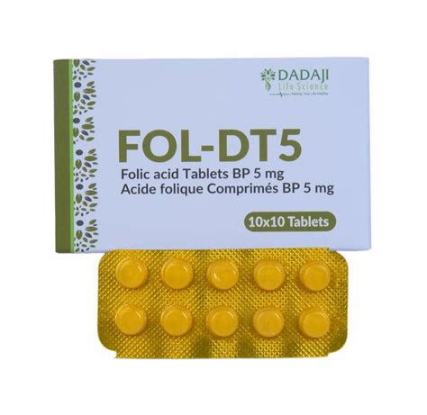 Folic Tablats Bp 5 Mg At Best Price In Rajkot By Dadaji Lifescience Private Limited Id