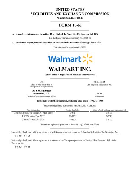 Free Walmart Inc Annual Report 10 K For FY 2022 PrintFriendly