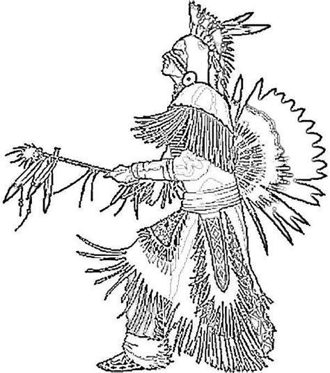 Pow Wow Dance Is Perform By A Native American Coloring Page Kids Play