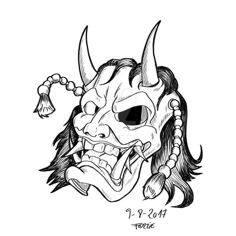 Hannya Mask Drawing | Free download on ClipArtMag