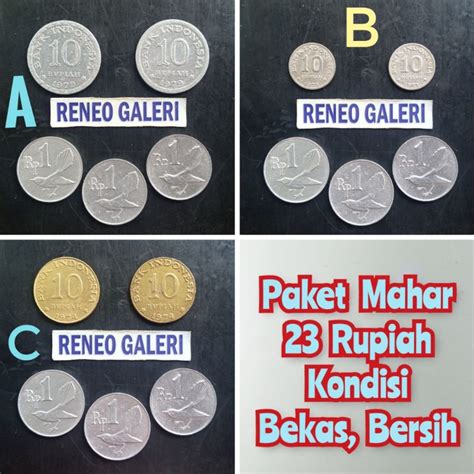 Jual Paket 23 Rupiah Mahar Nikah Duit Rp Logam Uang Koin Kuno Lawas