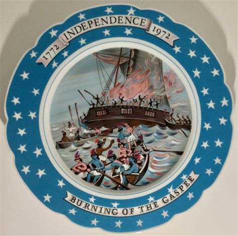 1972 Burning Of The Gaspee Porcelain Plate Haviland Limoges 1772