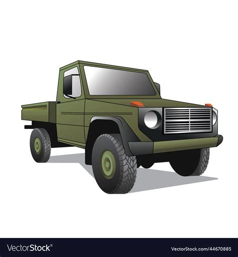 Army military pickup truck Royalty Free Vector Image