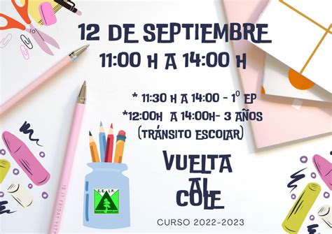 Vuelta Al Cole Horario Primer D A Ceip Manuel And Jar