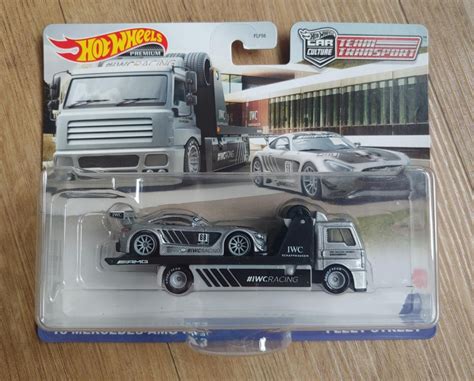 Hot Wheels IWC Team Transport Truck Race Car Mercedes AMGGT Hobbies Toys Toys Games On