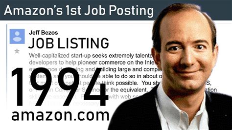 Amazons First Job Listing 1994 Youtube