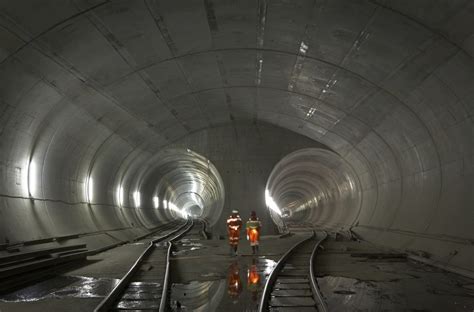 Northern Section Of The Sedrun Mfs Station In The Gotthard Base Tunnel