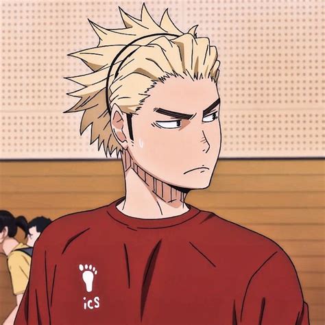 An Anime Character With Blonde Hair Wearing A Red Shirt