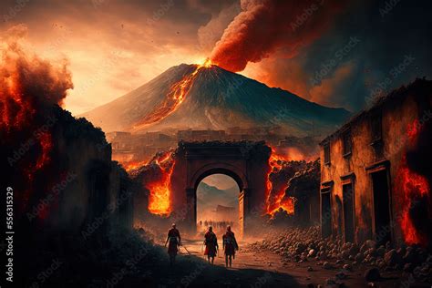 The Eruption of a Volcano in Pompeii, a Tragedy Unfolds as Homes and ...