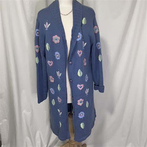 Womens Blue And Pink Cardigan Depop