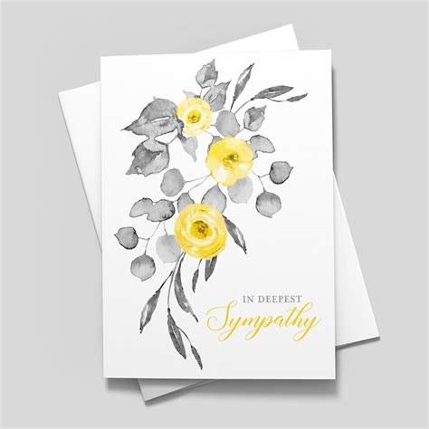 Yellow Flowers Sympathy Card by 123Print