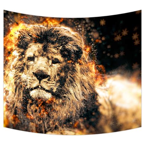 YKCG African Lion Wildlife Forest Animal Wall Hanging Tapestry Wall Art ...