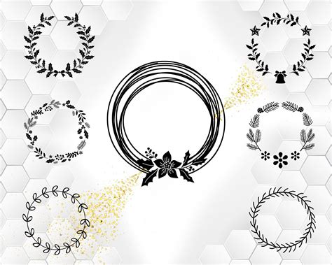 Christmas Wreath Silhouette Svg Christmas Wreath Svg Laurel Wreath Svg