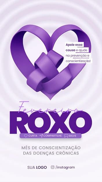 Premium Psd Campanha Fevereiro Roxo Social Media Purple February