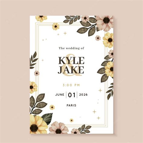 Watercolor floral wedding invitation – Stokverse