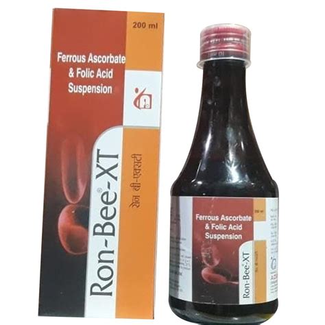 Ron Bee Xt Ferrous Ascorbate Folic Acid Suspension Syrup Ml At Rs