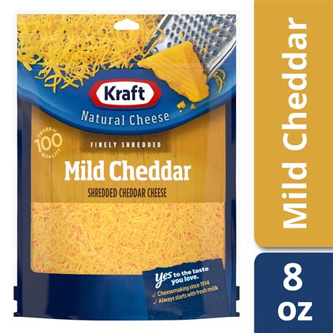 Kraft Finely Shredded Mild Cheddar Shredded Cheese 8 Oz Bag