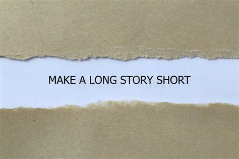 Make A Long Story Short On White Paper Stock Image Image Of