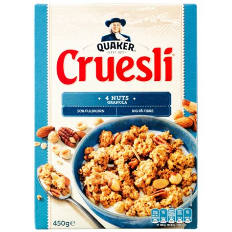 Kalorier I Quaker Cruesli 4 Nuts Granola Granola