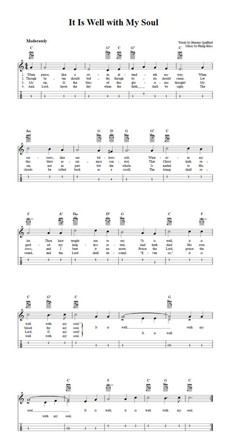 It Is Well With My Soul Chords Sheet Music And Tab For Mandolin With