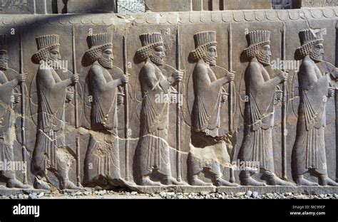 Achaemenid Empire. Persepolis Palace. Relief of The Immortals. Persian ...