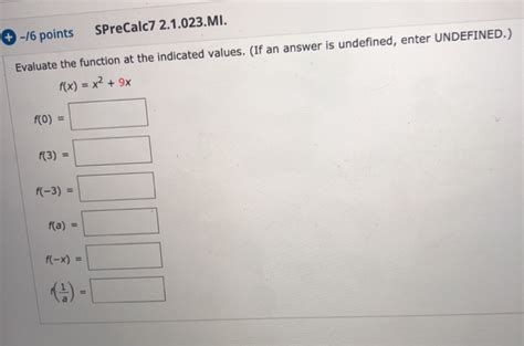 Solved Points Sprecalc Mi Evaluate The Chegg