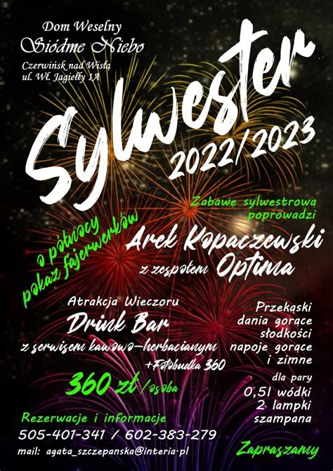 sylwester 2022 2023 plakat poprawiony Siódme Niebo