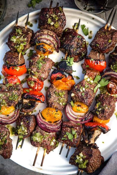 Steak Skewers With Jalapeño Parsley Chimichurri Vindulge