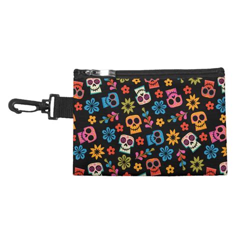 Disney Pixar Coco Sugar Skull And Floral Pattern Accessory Bag Zazzle