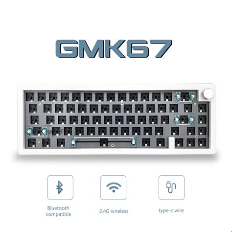 Mechanical Keyboard Kit Hot Swappable Mod Bluetooth G Wireless RGB Backlit Gasket Structure