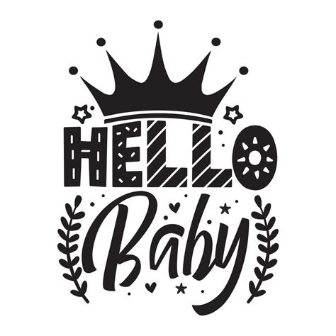 Hello Baby For Vector Illustration With Hand Drawn Lettering On Texture