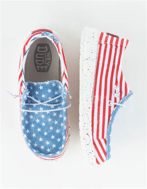 Hey Dude Wally Youth Patriotic Girls Shoes Multi Tillys