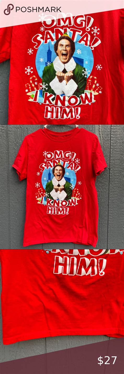 Omg Santa I Know Him Elf Tee Will Ferrell T Shirt Shirts Tees Vneck