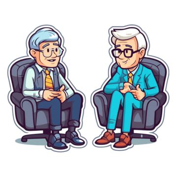 Consultation Clipart Cartoon Of Two Elderly Men Talking And Reading ...