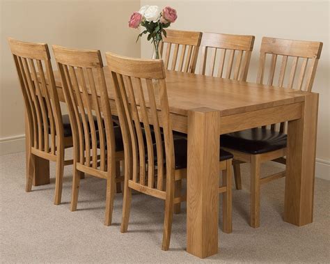 Kuba Oak Dining Table With 6 Ivory Lola Dining Chairs