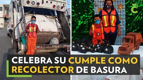 Niño celebra su cumpleaños 7 con homenaje a recolectores de basura